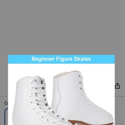 AhmyLion Figure Ice Skates for Beginners - White Comfortable Leather Ice Skates for Women, Men, Boys & Girls (Size Up 1 Size) 