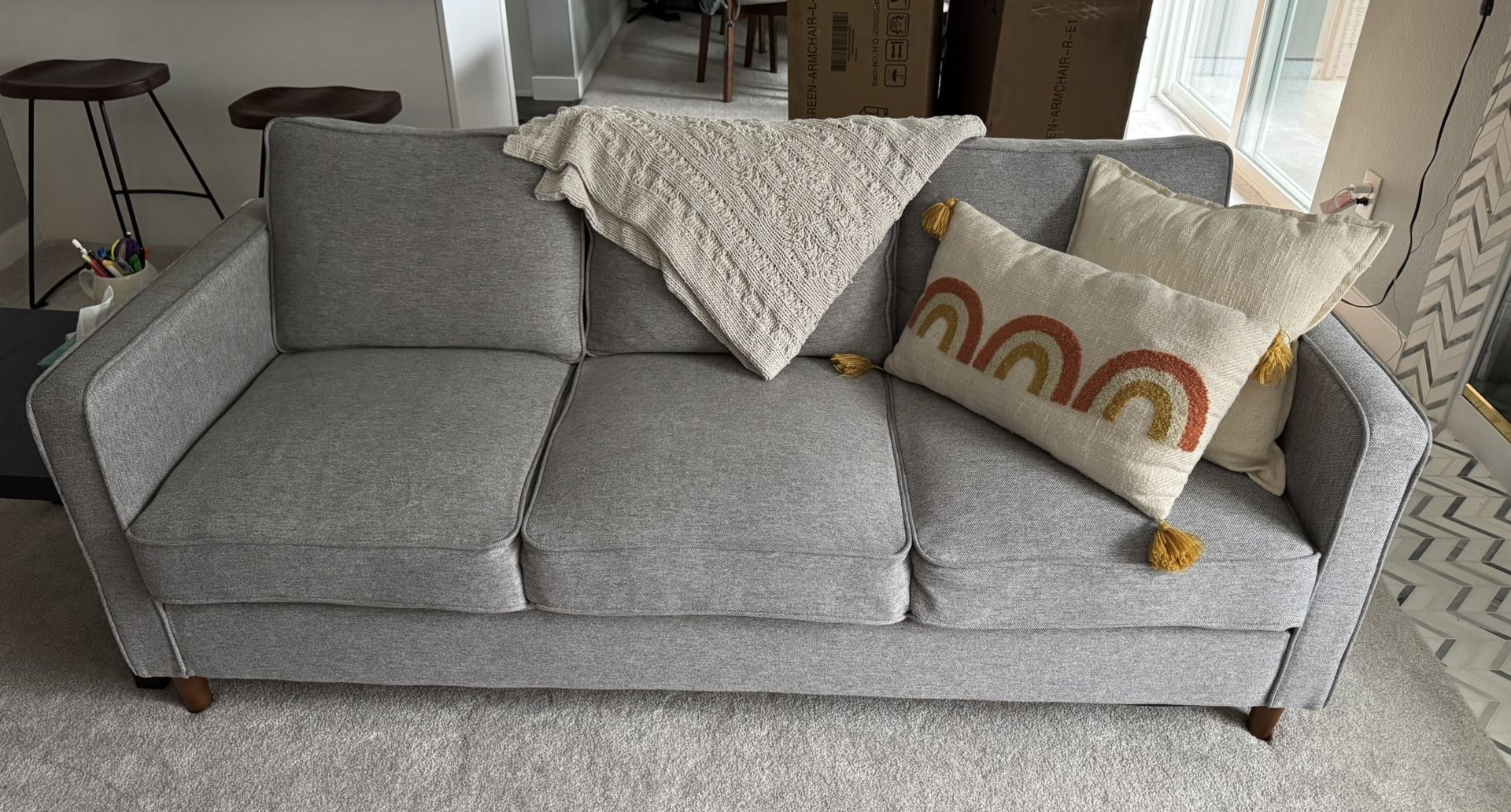 78” light grey sofa