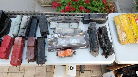 Antique Lionel train set and antique slot car sets