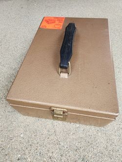 Vintage Metal Cancelled Check File Box