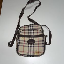 Brown Beige Plaid Messenger Bag