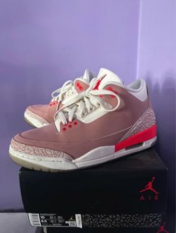 Air Jordan 3 Rust Pink Sneakers Size 10