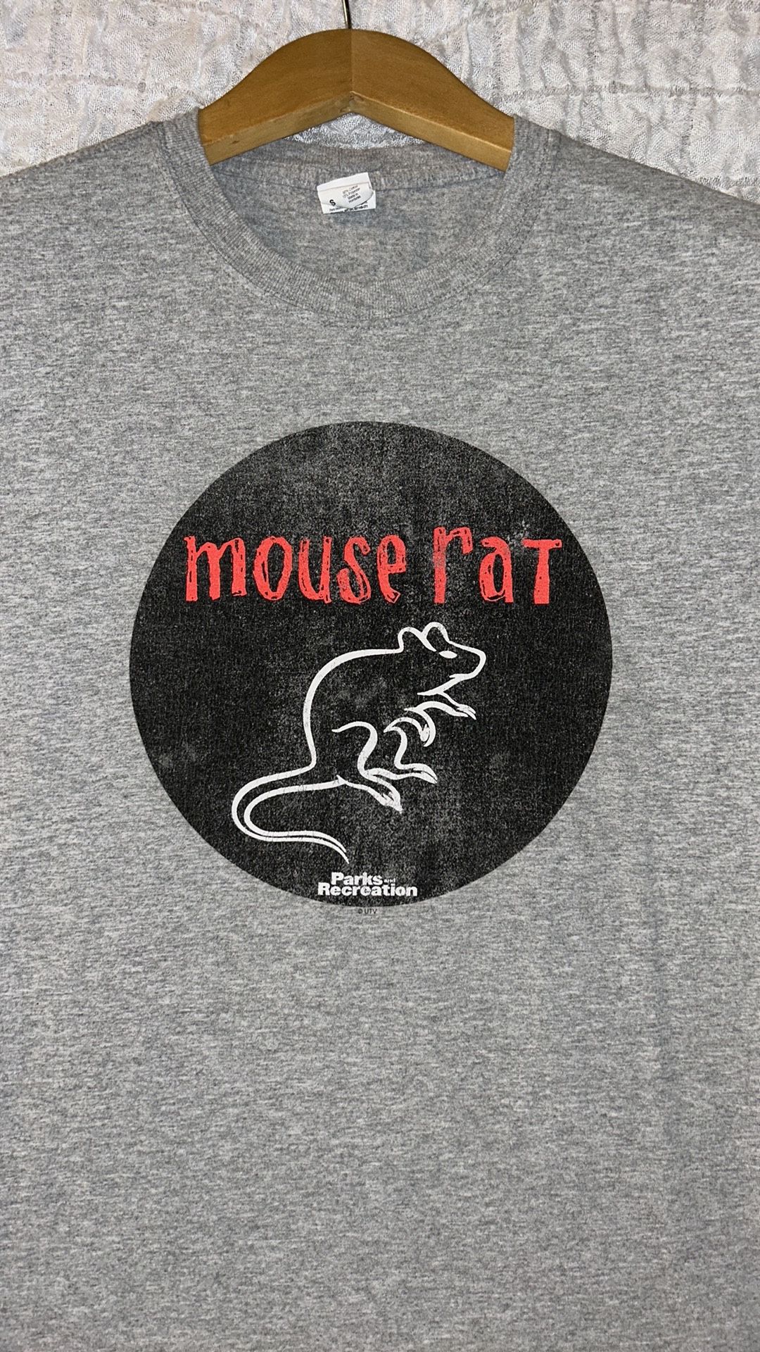 Grey Mouse Rat Graphic T-Shirt, Size: Small