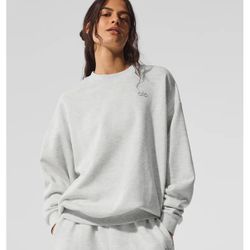 Alo Sweatshirt White Heather Size M