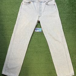 Vintage 1990s Levi’s 501XX light wash blue denim jeans