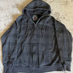 Vintage Circa Skateboarding Footwear Reversible Two Side Zip Hoodie Mens L