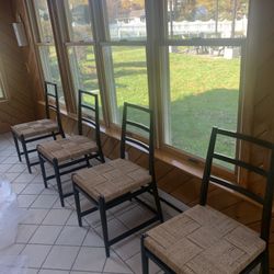 4 Expresso Wood Dining Chairs 