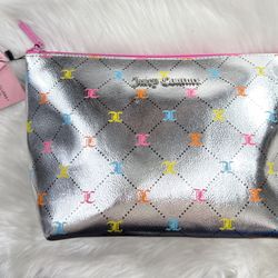 Juicy Couture Silver Multicolor Travel Cosmetic Bag & Toiletry Bottle New💕