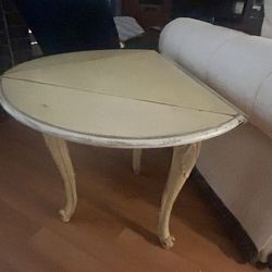 Small White Side Drop Leaf Table