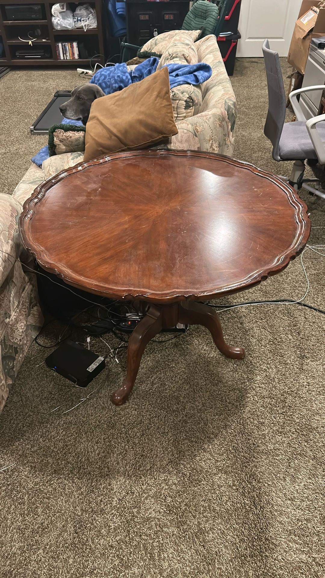 Antique Dark Brown Round Table