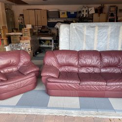 Leather Sofa And Chair