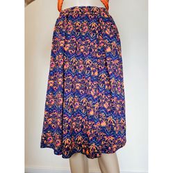 NWoT Lularoe Madison Skirt with Pockets XL in Navy Blue Orange Green