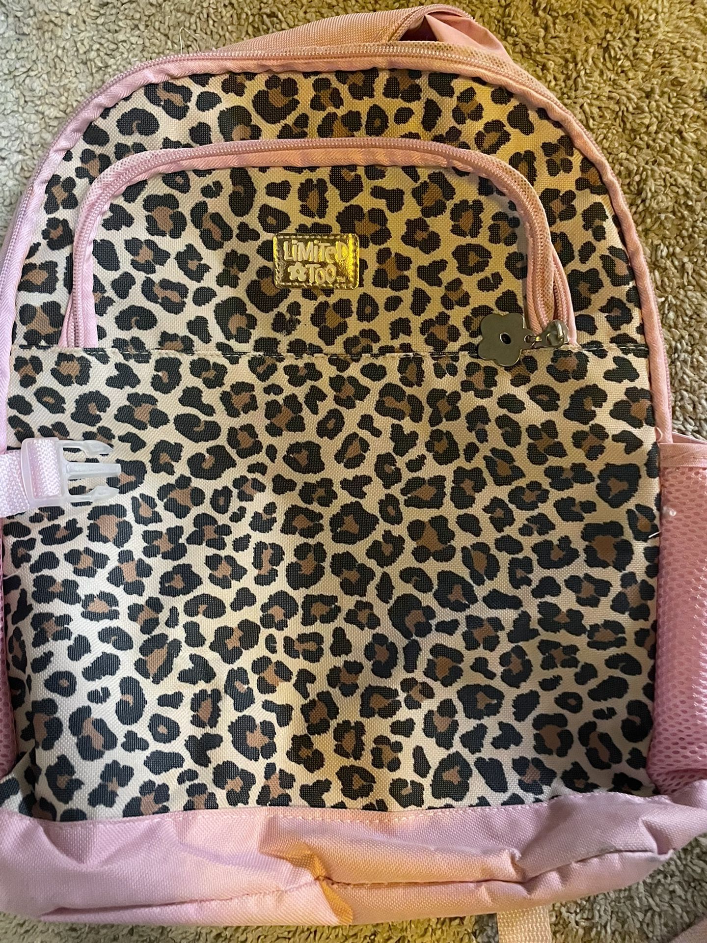 Girls Pink And Leopard Limited Too Backpack 