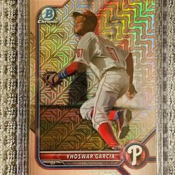 Yhoswar Garcia 2022 Bowman Chrome Prospects Rose Gold Mojo SuperFractor 1/1!