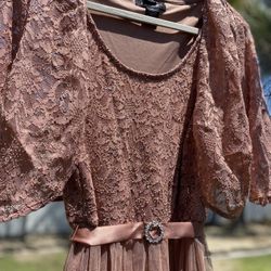 Salmon/peach Evening Dress