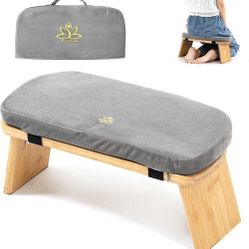 Meditation Bench, Bamboo Meditation Stool, Folding Kneeling Meditation Bench, Seiza Prayer Bench, Prayer Bench with Meditation Cushion, Kneeling Stool