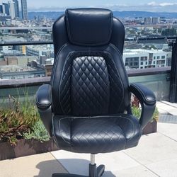 OFM ESS-6060 High-Back Racing Style Leather Executive Chair, Black

