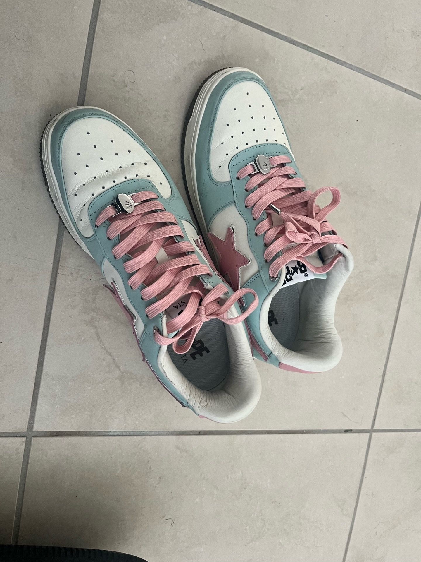 Authentic BAPE Bapesta Pastel Pink Blue Size 11 w/ Box”