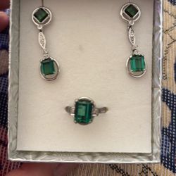 Juego De diamantes Con Esmeralda 