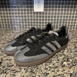 Size 10W - Adidas Samba OG Black/Silver Rhinestone