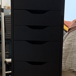 IKEA ALEX Drawer unit with 9 drawers, black, 14 1/8x45 5/8”. 