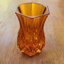 Beautiful Vintage Orange Glass Bud Vase 