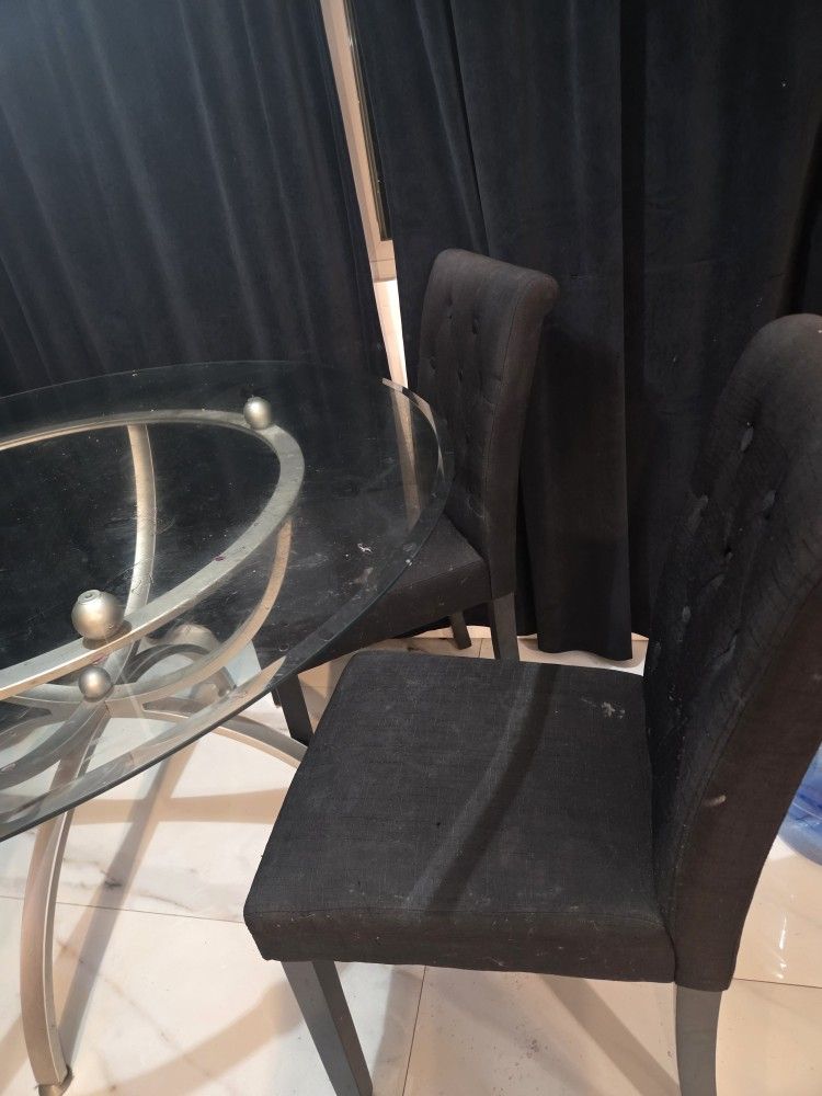 Dining Glass Table And 2 Chairs