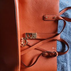 Michael Kors Orange Leather Selma Tote OBO