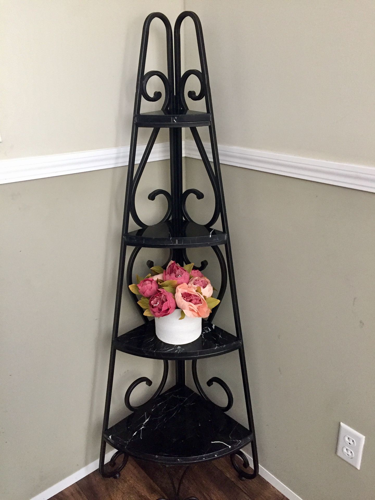 56” Metal Corner Shelf