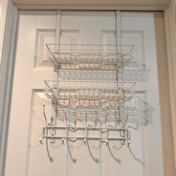 2 Baskets Coat Rack, Over The Door  