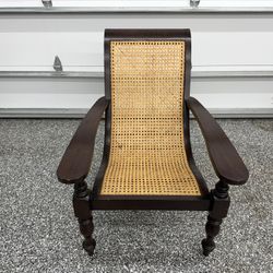 Pottery Barn Armchair Wood Rattan Accent Chair 