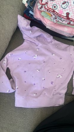 Lavender Floral Print Kids Hoodie