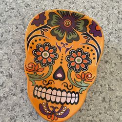 Sugar Skull Glass Dish