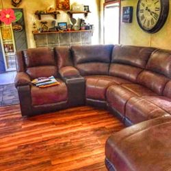 Ashley Furniture Brand New/ Brown Reclining Sectional Couch 