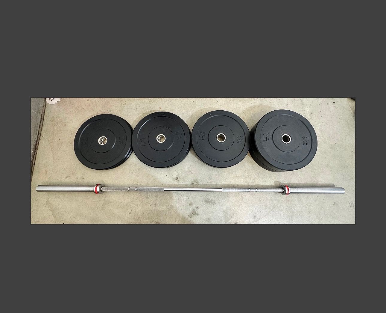 190lbs. Of Olympic Weights / Plus Olympic Barbell