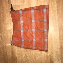 Orange Plaid Skirt 