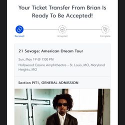 21 Savage Pit Tickets. MaryLand Heights, MO