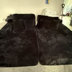 78-Inch Oversized Sectional Living Room Sofa Plush Fabric, Modern Deep-Seat Floor Couch With Soft Upholstery And High Resilience Foam, Comfortable Bon