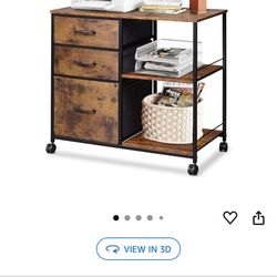 DEVAISE 3 Drawer Mobile File Cabinet, Rolling Printer Stand