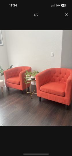 Two upholstered sofa chair