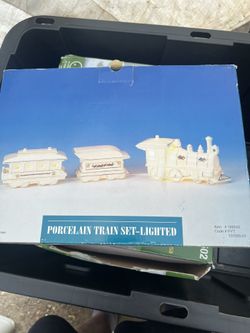 Lighted Porcelain Train Set 