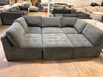 Tisdale 6-Piece Fabric Sectional - Gray