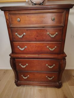 Tall Wood Chest of Drawers Dresser