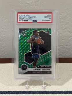 2020-21 Panini Mosaic Anthony Edwards #261 Green Mosaic NBA Debut RC PSA 10 GEM MT