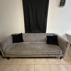 Velvet Grey Couch 