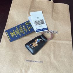 POLO RALPH LAUREN MULTI-COLOR BIG PONY KEY CHAIN FOB LEATHER BLACK  100% Authentic, Brand new with original Tag Size Approx Dimensions:  3.5" Color : 