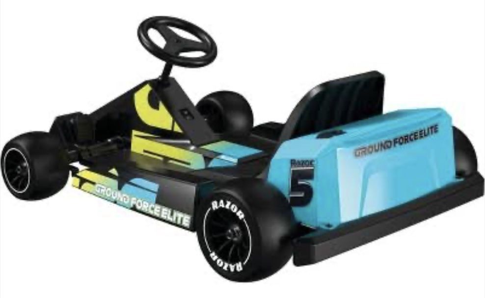 Razor Ground Force Elite Powered Go Kart - Black/Blue: Steel Frame, 200 lb Capacity