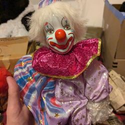 Vintage Porcelain Clown Doll 