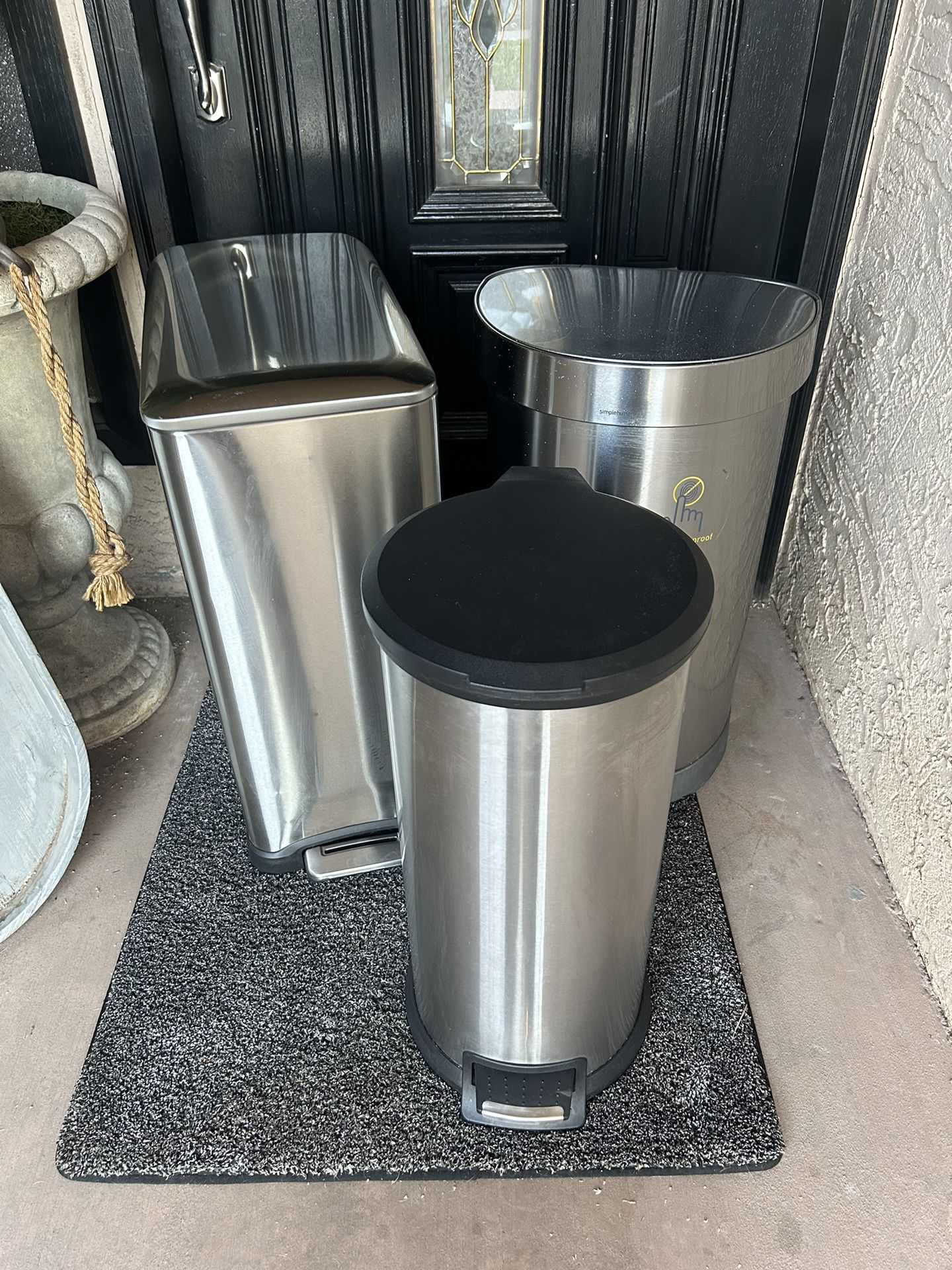 Stainless Steel Kitchen Trash Cans Set