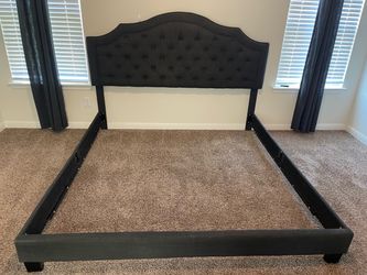 King bed frame charcoal gray